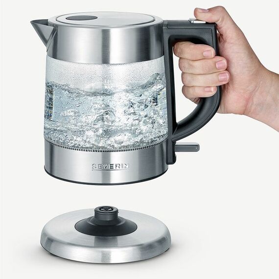 Severin WK 3468 Wasserkocher 1 l 2200 W Schwarz, Edelstahl, Transparent, 5 image