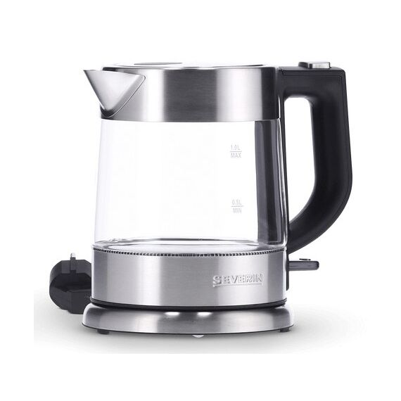 Severin WK 3468 Wasserkocher 1 l 2200 W Schwarz, Edelstahl, Transparent, 6 image