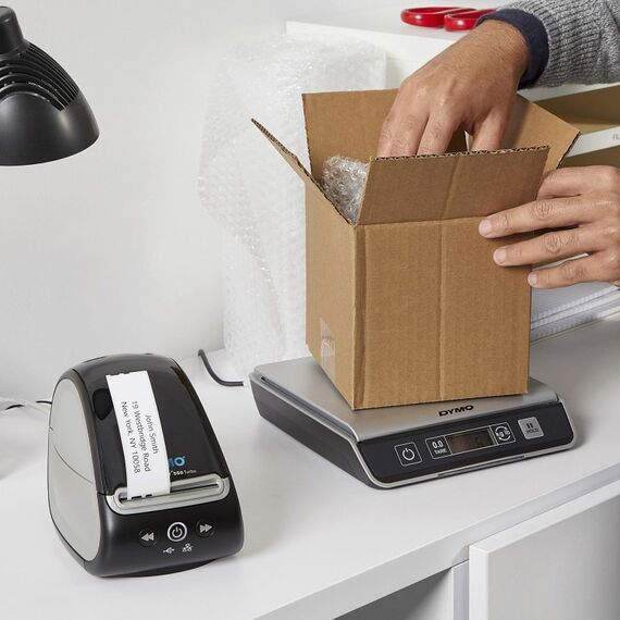 DYMO Etikettendrucker LabelWriter 550 Turbo | Beschriftungsgerät mit Hochgeschwindigkeits-Thermodirektdruck | automatische Etikettenerkennung | druckt mit USB-/LAN-Anschluss | EU-Stecker, 4 image