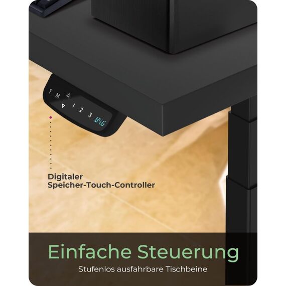 ICY BOX IB-EW205B-T, Elektrisch höhenverstellbares Sitz-/Steh-Tischgestell mit digitalem Memory-Touch-Panel, 5 image
