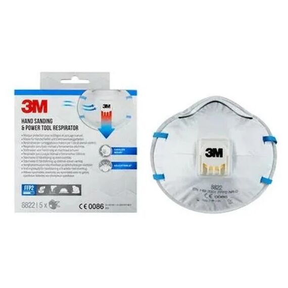 3M Cool Flow Partikelmaske 8822 mit Ventil, 5er-Packung