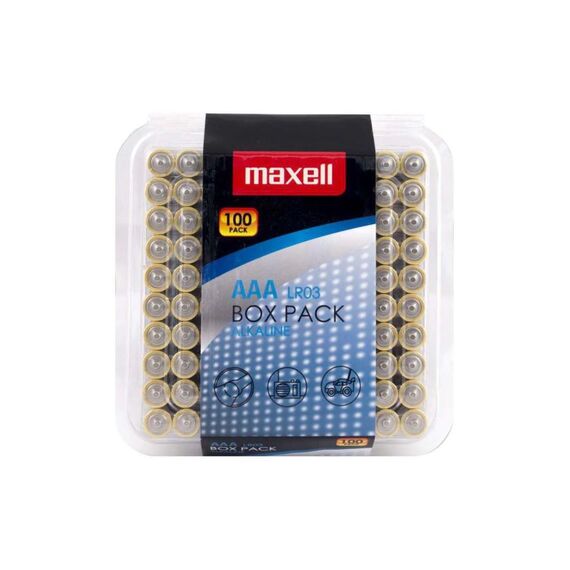 Maxell Batterie Alkaline AAA, 1.5V, 100Stk 100 Stück, Blister Verpackung, vergl. LR03