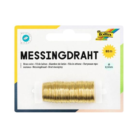 Folia Messingdraht Messingdraht 0.3 mm x 80 m Gold