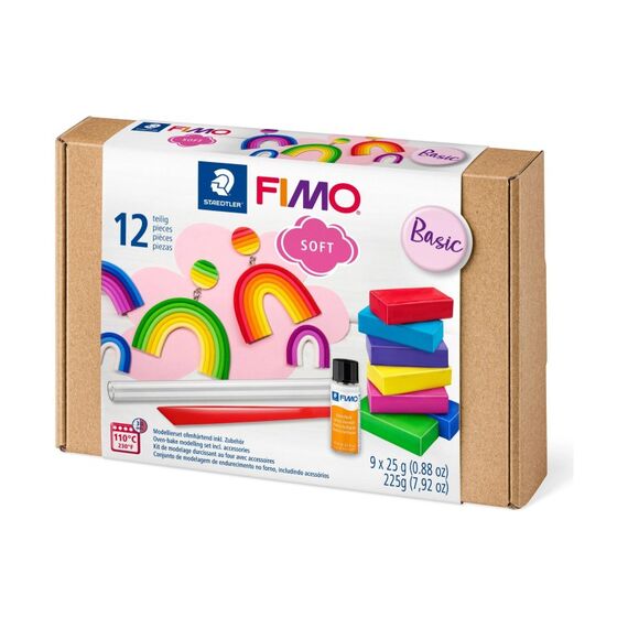 Staedtler FIMO Soft Modelliermasse Basic Set ofenhärtend, weich und soft