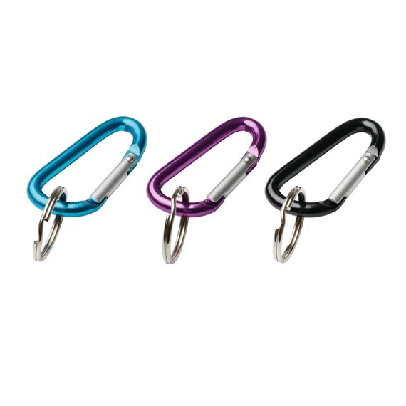 Rieffel Schlüsselkarabiner pink und grün 60 mm. 2 Stück, assortiert