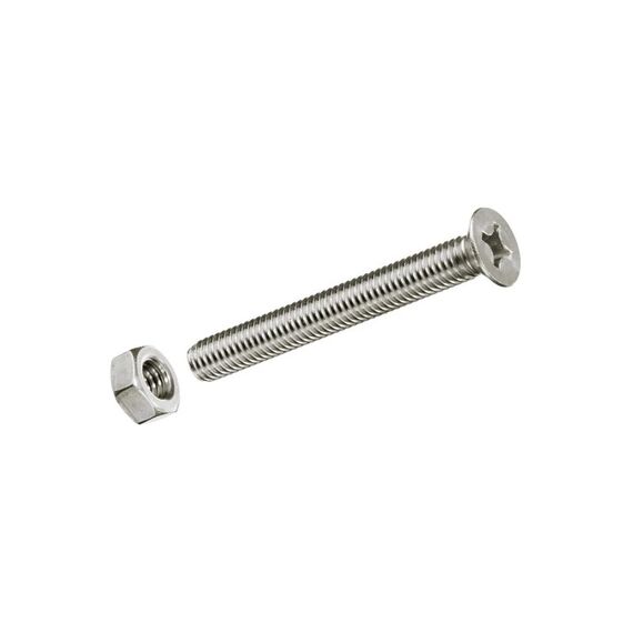 FTM Krafter Gewindeschrauben Seko mit Muttern M 5x 40 mm DIN 965 Stahl blau vz 6 ST