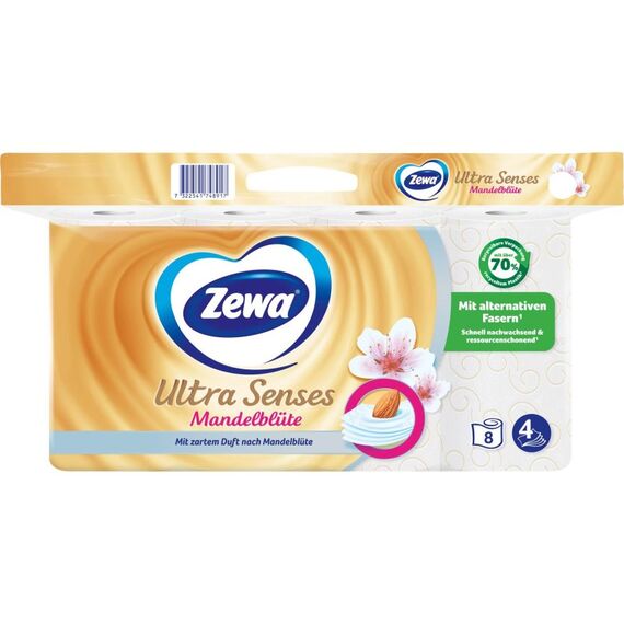 Zewa Ultra Senses Mandelmilch mit Strohzellstoff 8 x 135