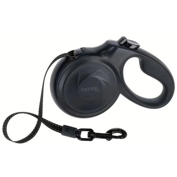Kerbl Rollleine L Schwarz, 5m Gurt
