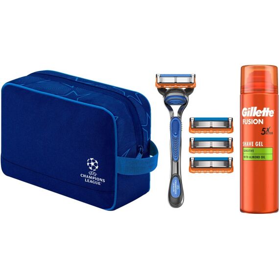 Gillette Fusion5  Set Klingen 4er&HS UEFA 5er + Handstück + Wandhalterung