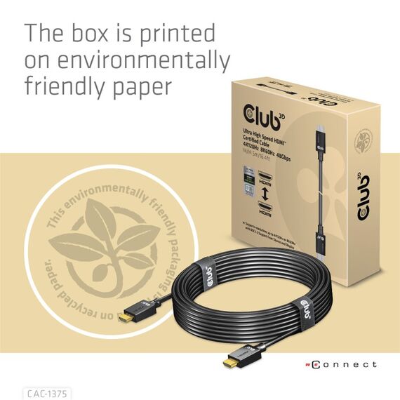 CLUB3D Ultra High Speed HDMI™ Certified Cable 4K120Hz 8K60Hz 48Gbps M/M 5m/16.4ft, 8 image
