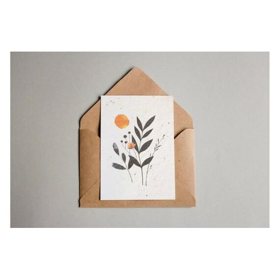 Samenpapier Postkarte A6 mit Kuvert Floral