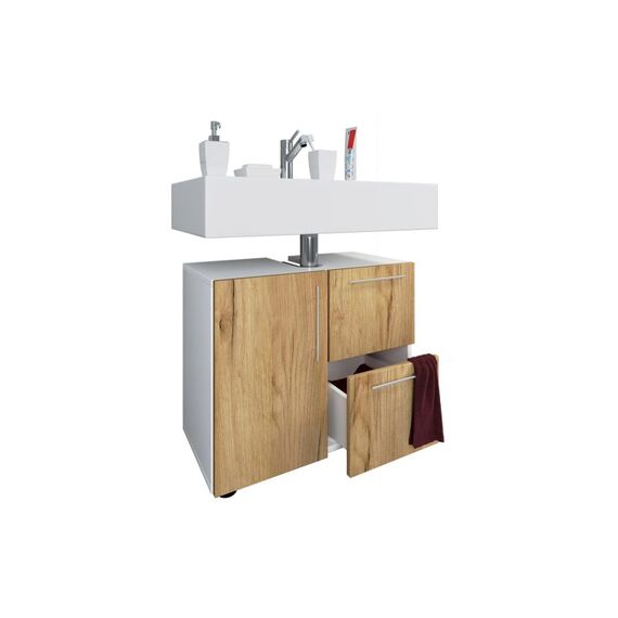 VCM Morgenthaler VCM Badzimmer Unterschrank Flandu Weiss/Honig-Eiche