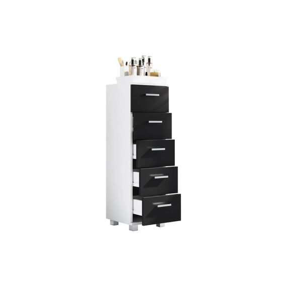 VCM Morgenthaler VCM Badzimmer Schubladenschrank Zalo Weiss/Schwarz
