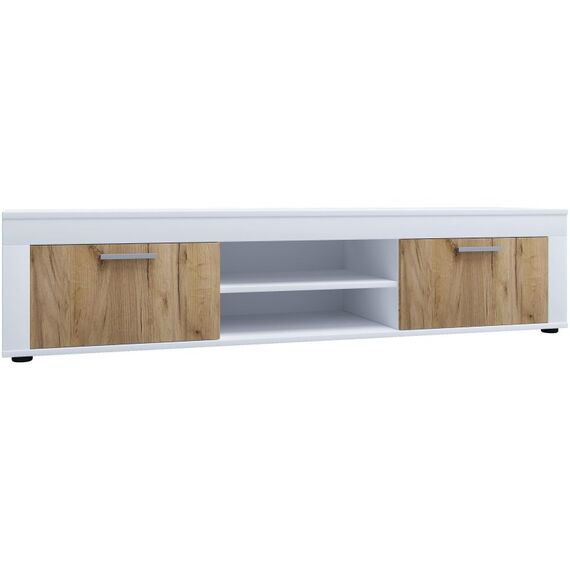 VCM Morgenthaler VCM TV Möbel Lowboard Usilo XL Weiss/Honig-Eiche