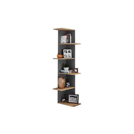 VCM Morgenthaler VCM Wandregal Balos XL Anthrazit/Honig-Eiche