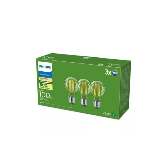 Philips LED CLA 3-er Pack A60 100W E27 WW CL ND UE 3CT/4EC