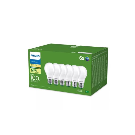 Philips LED CLA 6-er Pack A60 100W E27 WW FR ND UE 6CT/4EC
