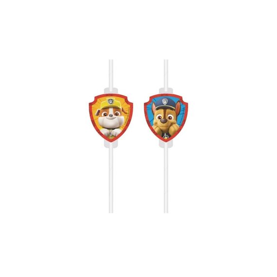 Fiesta Strohhalme Paw Patrol 4 Stk, Papier FSC