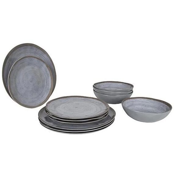 Bo-Camp Tischgeschirr Bo-Camp Halo 12-tlg., Farbe grey