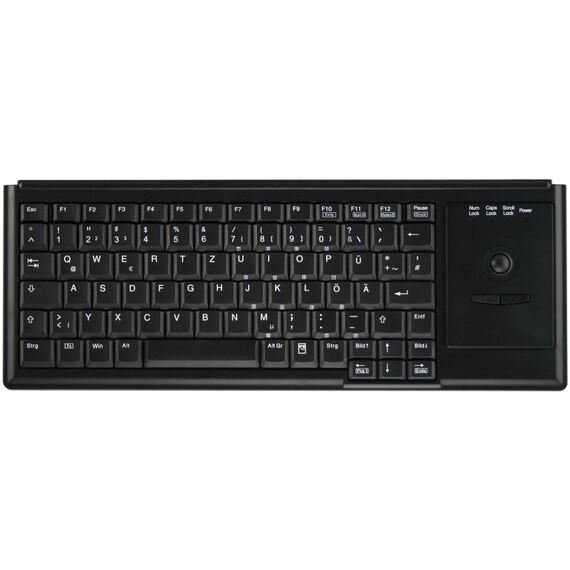 Active Key Tastatur AK-4400TU mit optischem Trackball 1000dpi, USB, schwarz