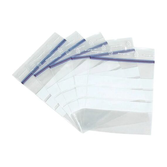 Topgrip Druckverschlussbeutel 90 x 110 mm 100 Stück, Beschriftungsstreifen