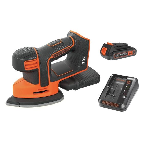Black & Decker Black+Decker Dreieckschleifer, 18V Kit mit Gratis-Akku und Ladegerät