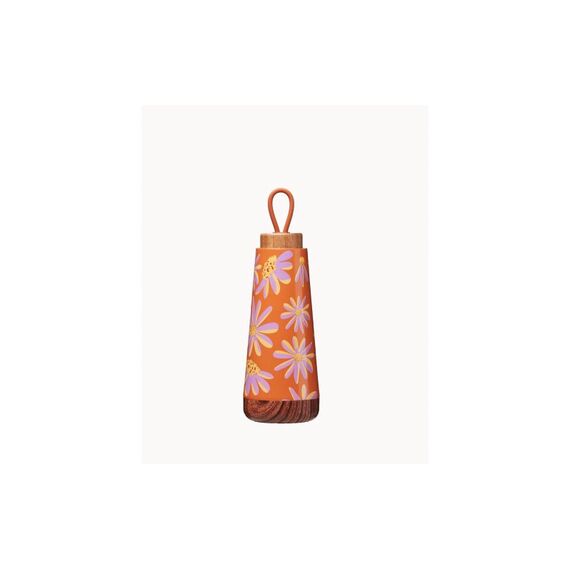 bioloco Thermoflasche Loop Mini-Buy myself flowers, 350ml , Edelstahl, Holzdeckel