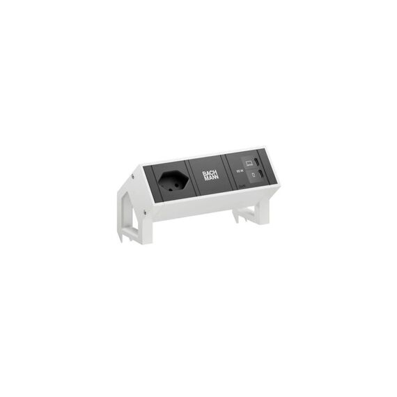 Bachmann DESK2 1xT13 1xUSB C/C 65W 0,2m RAL9010 0.2 m, 65 W