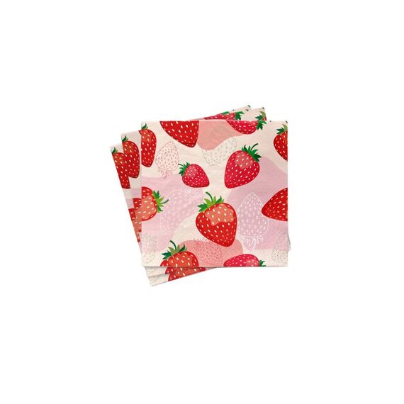 Chic-mic ChicMic Napkin - Strawberries 33 x 33 cm, bamboo pulp, 20 Stk.