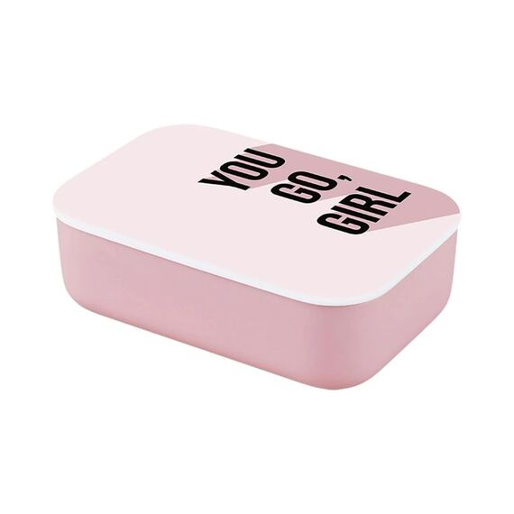 bioloco Lunchbox Classic - You go girl 12x17x5cm, mit Abtrennung