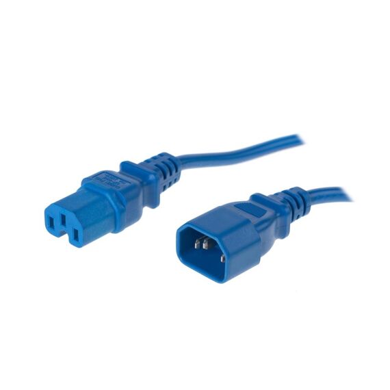 Diggelmann Verlängerungs-Netzkabel C14/C15, 1.5m Blau, H05VV-F3G1.0