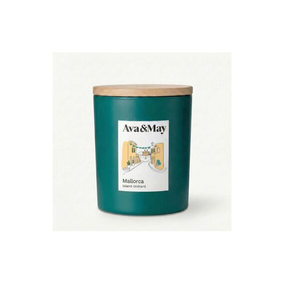 AVA & MAY Duftkerze Mallorca, 220 gr Brenndauer 56h, 100% pflanzlicher Wachs