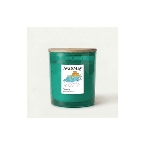 AVA & MAY Duftkerze Tulum, 550 gr Brenndauer 70h, 100% pflanzlicher Wachs