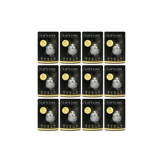 Cat's Love Cats Love Nassfutter Adult Huhn, 12 x 85 g