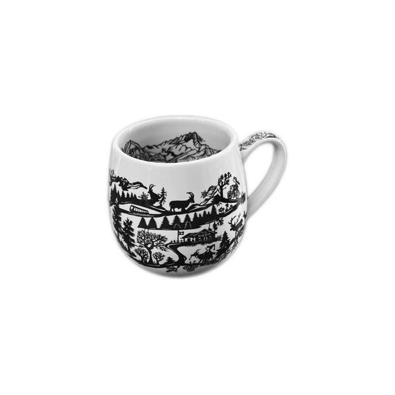 CN Tasse rund Scherenschnitt weiss, 8.5 cm