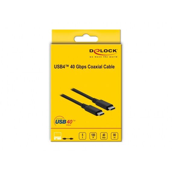DeLOCK USB4 40 Gbps Kabel koaxial 0,8 m, 2 image