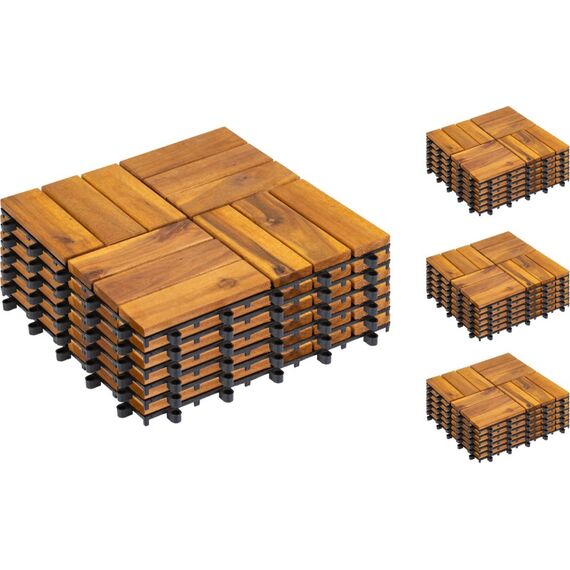 COCON Bodenplatte 12 Latten, 4 Pack à 6 Stk 30x30cm, 6 Stk., FSC Akazie
