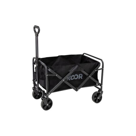 KOOR Bollerwagen Tralle schwarz, PVC Räder, 70x46x90cm, 6.5 Kg