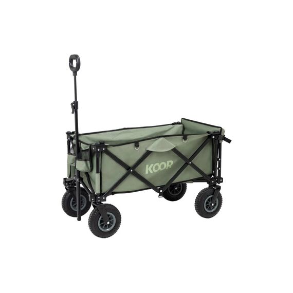 KOOR Bollerwagen Kjerre Olivegrün, Lufträder, 111x50x111cm, 12.3Kg