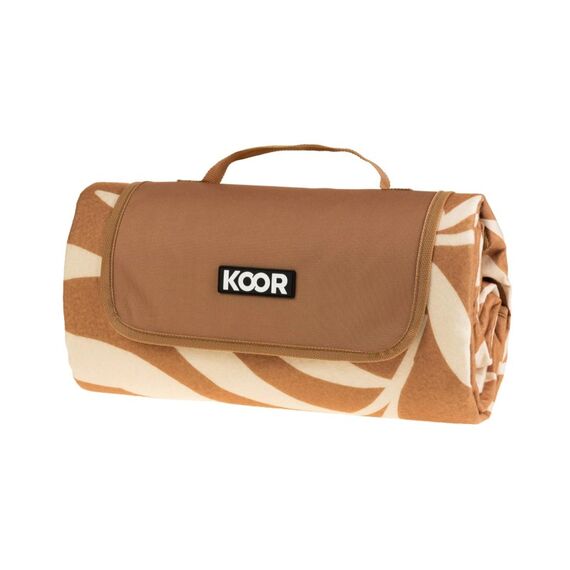 KOOR Picknickdecke Leaves braun 135 x 160cm , 100% Polyester