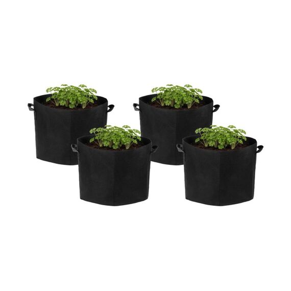 STRUCT Pflanzentasche 4er Set, 35x35x30cm Filz, schwarz