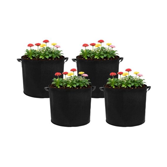 STRUCT Pflanzentasche 4er Set, 40x40x35cm Filz, schwarz