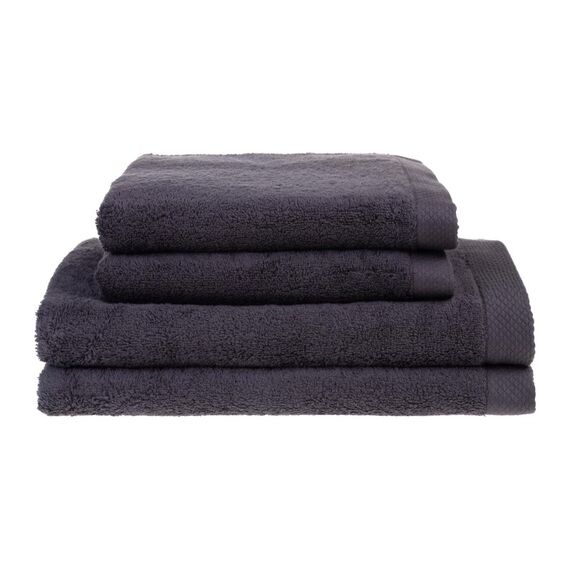 COCON Dusch-/Handtuch, anthrazit, 4er Set 100% Baumwolle, 550g/m2, made in Portugal