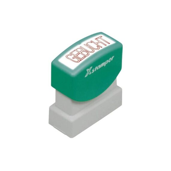 Xstamper X-Stamper Textstempel GEBUCHT, rot