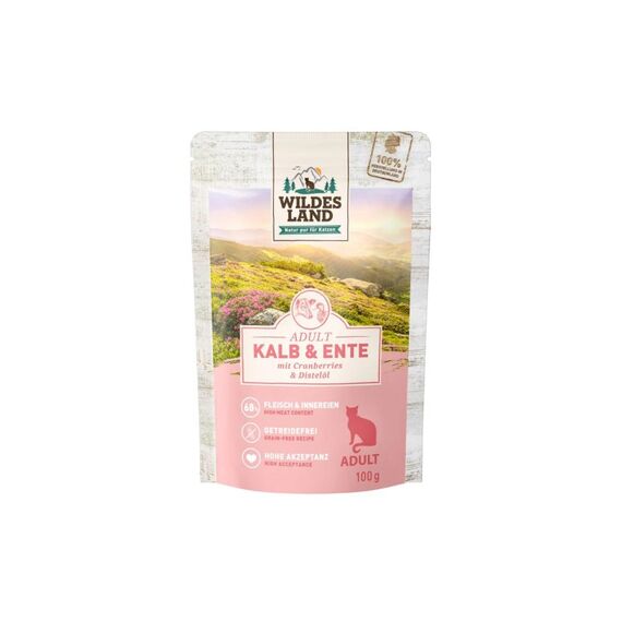 Wildes Land Wildesland Cat Adult Kalb, Ente, Cran. 12x100g
