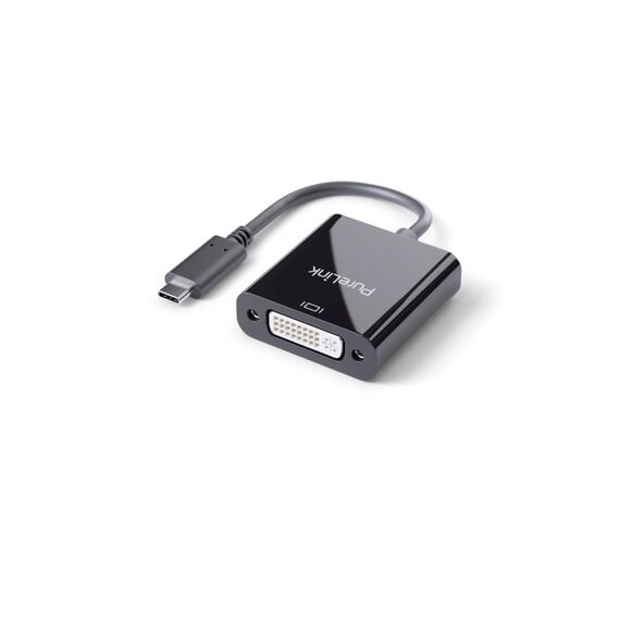 PureLink Monitoradapter USB Typ-C zu DVI 2K bis 60Hz, DVI Single Link, Schwarz