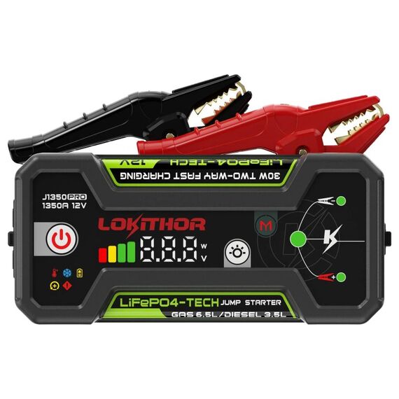 Lokithor 1350A Jump Starter LiFePO4 12V/25.6Wh