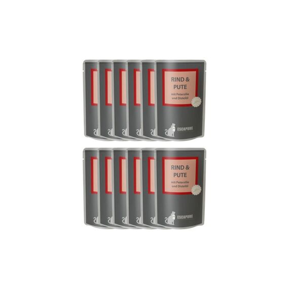 Escapure Cat Nassfutter Pouch Ri&Pute Kit 12x100g