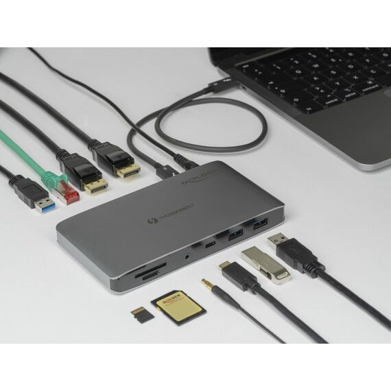 DeLOCK Thunderbolt 3 Dockingstation 8K - Dual DisplayPort / USB / LAN / SD / Audio / PD 3.0, 3 image