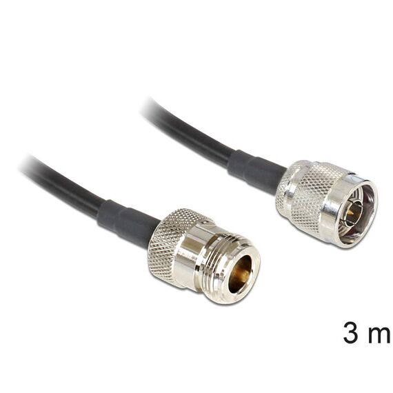 DeLOCK 88682 Koaxialkabel LMR195 3 m Schwarz